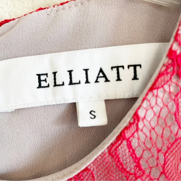 New Elliatt Rose Red Long Sleeve Ruched Lace Mini Dress Sz Small - Picture 9 of 16